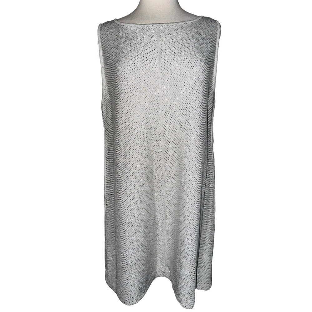WB5 St.‎ John Couture Sleeveless Knit Dress Embellished Gray Evening Cocktail 14
